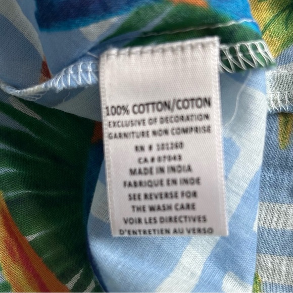 True Destinations Women’s Cover Up Resort Tropical Blue Floral Tunic Top. Size M - Picture 14 of 14